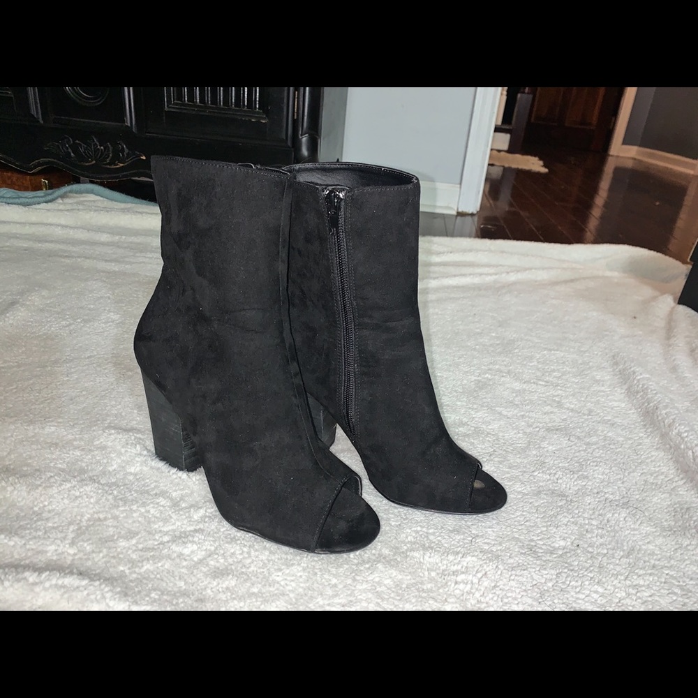 Black open toed heels